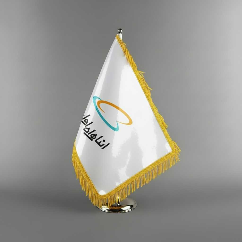 پرچم رومیزی ساتن براق لوگو همراه اول